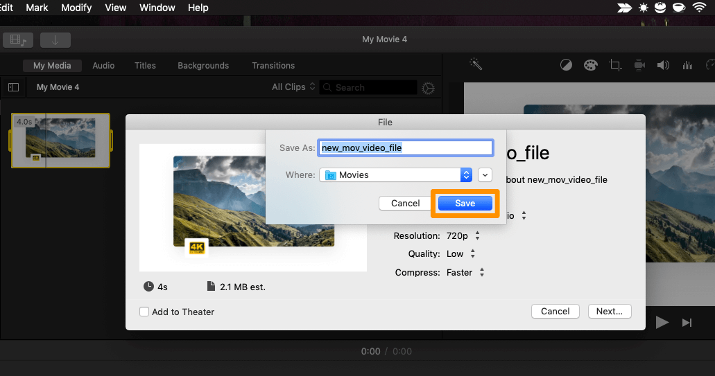what to save a movie file for mac